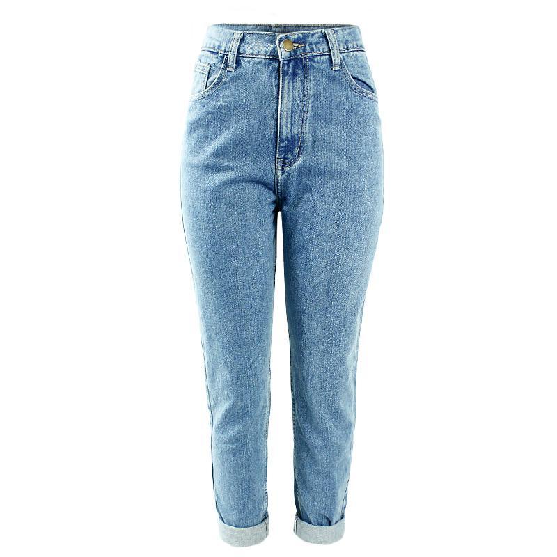 High Waist Washed Denim Jeans