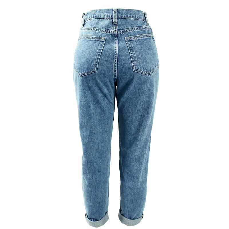 High Waist Washed Denim Jeans
