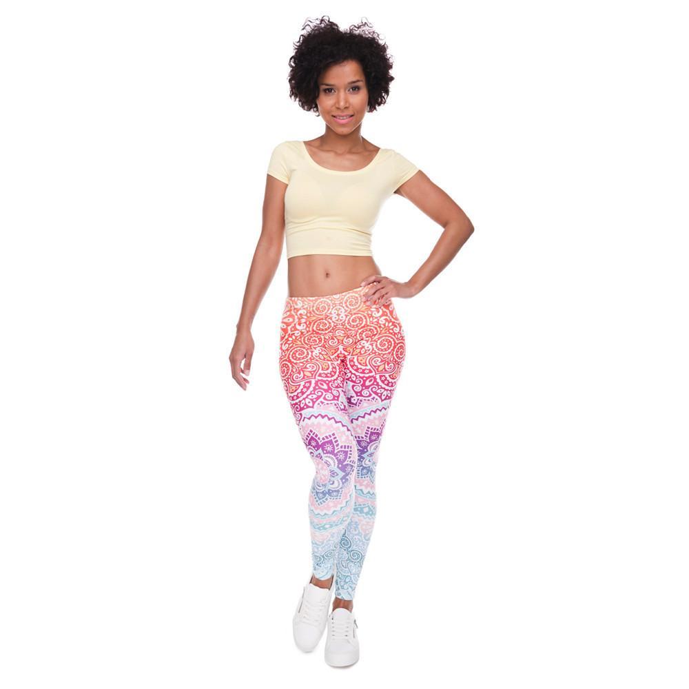 Round Ombre Printing Leggings