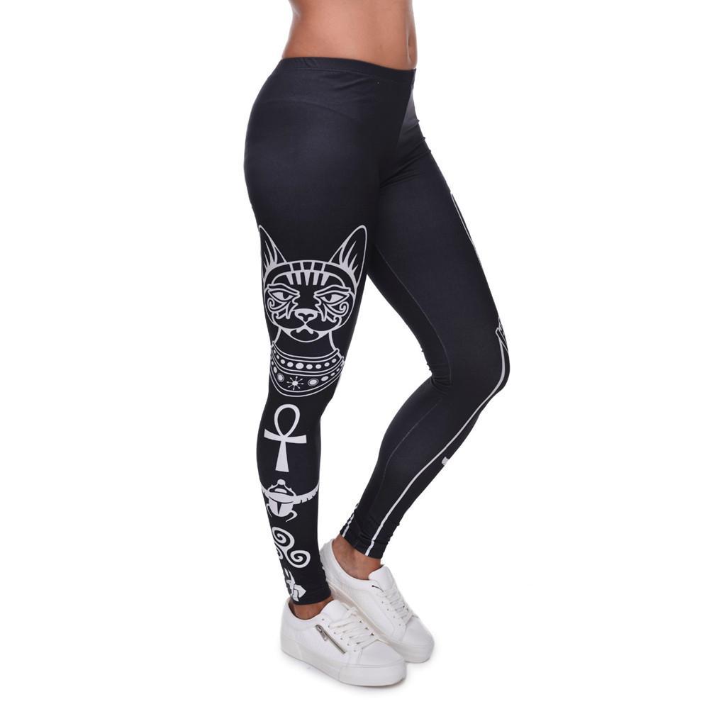 Egyptian cat symbols Printed Leggings