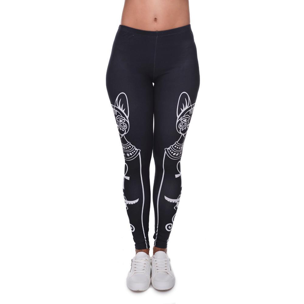 Egyptian cat symbols Printed Leggings