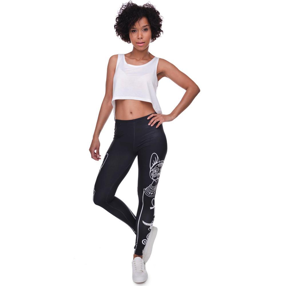 Egyptian cat symbols Printed Leggings