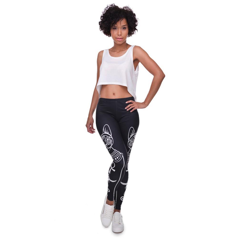 Egyptian cat symbols Printed Leggings