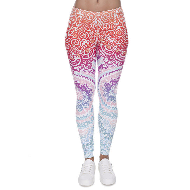 Round Ombre Printing Leggings