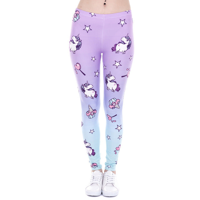 Unicorn And Sweets Printing Leggings