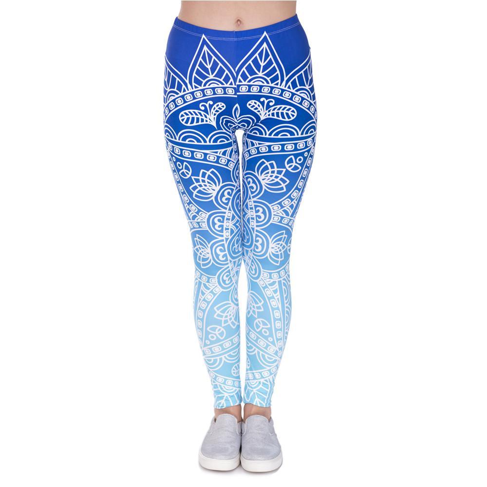 Ombre Blue Printing Leggings