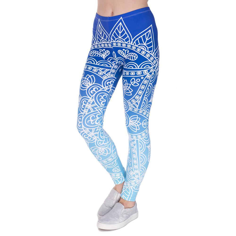 Ombre Blue Printing Leggings