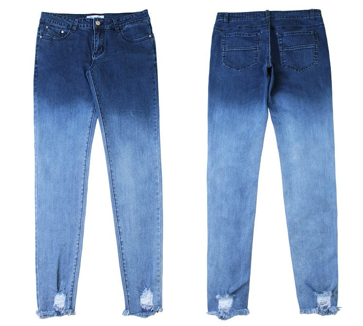 Cotton Denim Gradient Jeans