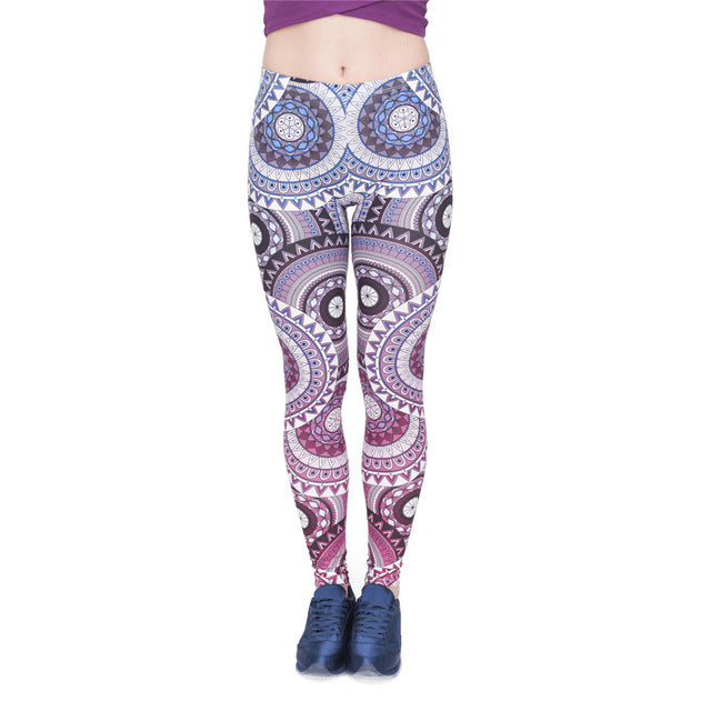 Ombre Blue Printing Leggings