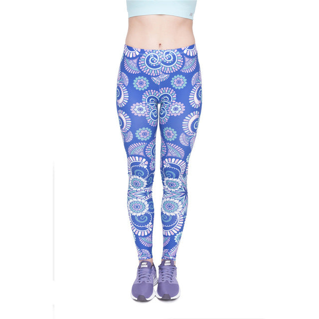 Ombre Blue Printing Leggings