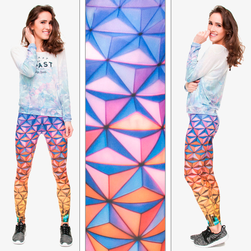 Gradient Triangle 3D Printing Leggings
