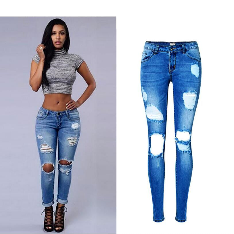 Denim Retro Ripped Bleached Jeans