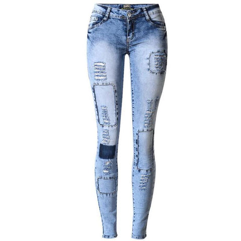 Spliced holes Denim Jeans