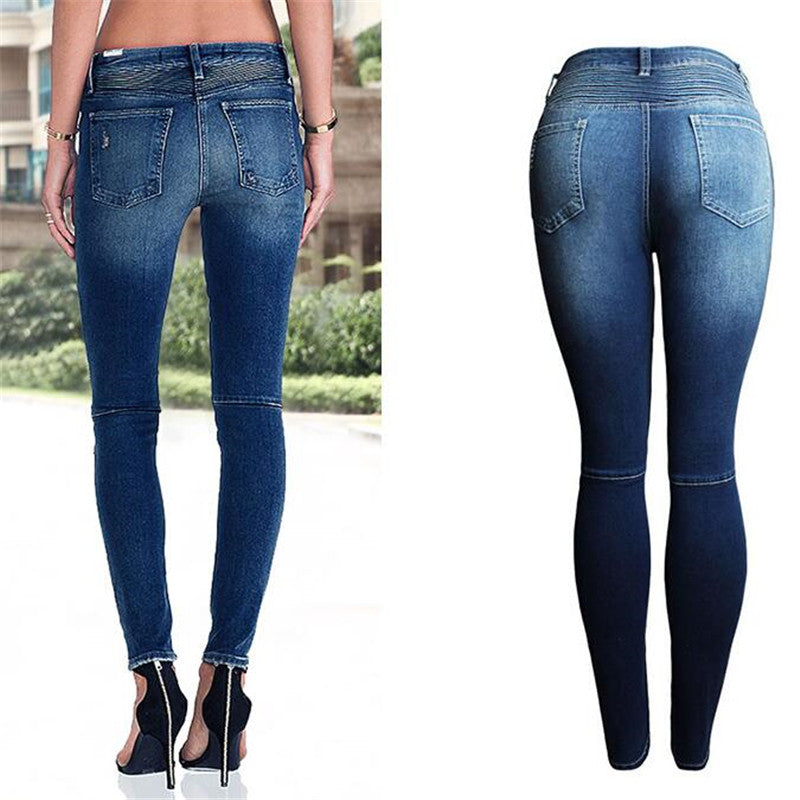 Hole Skinny Patchwork Jeans