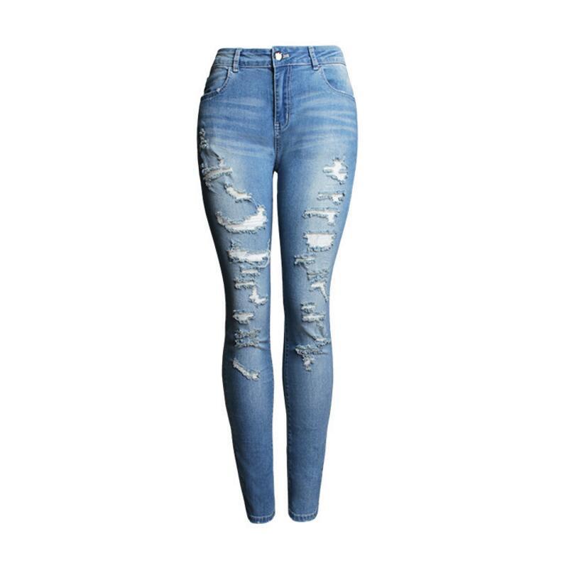 Hole Denim Frayed Jeans