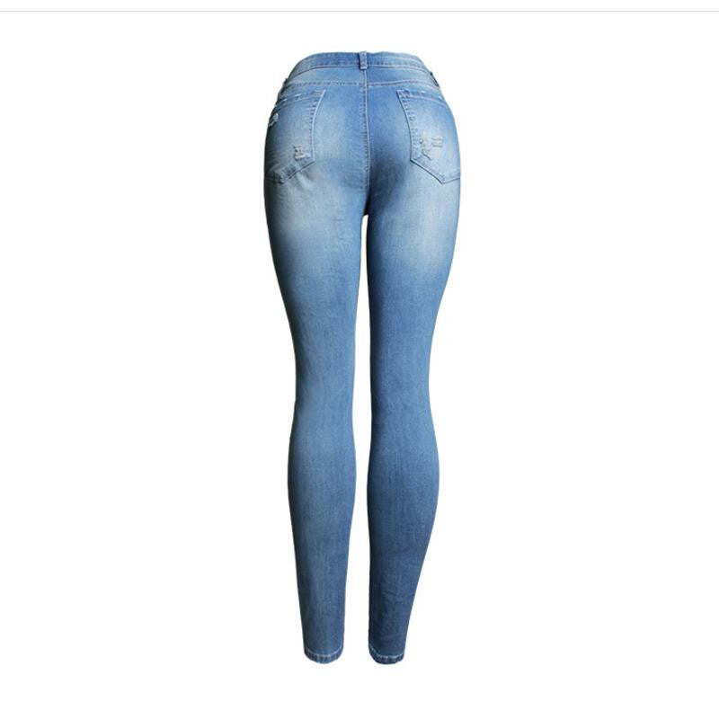 Hole Denim Frayed Jeans