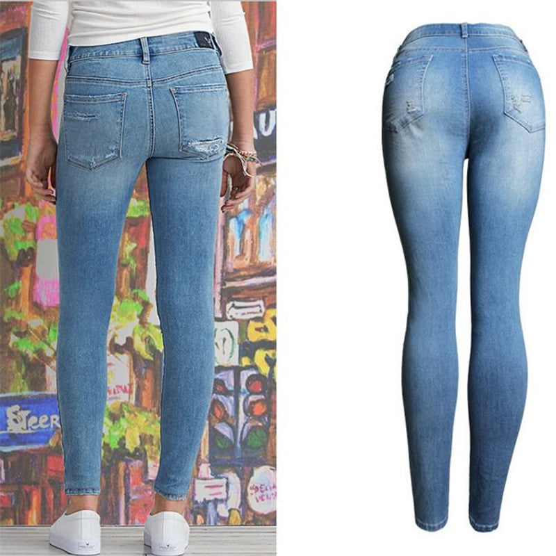 Hole Denim Frayed Jeans