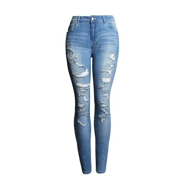 Hole Denim Frayed Jeans