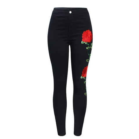 Black Embroidery Jeans