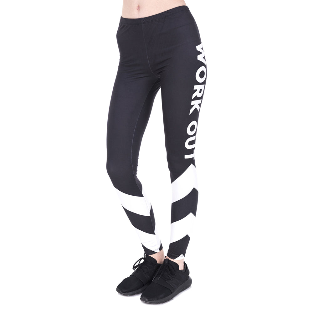 White Arrows Printing Leggings