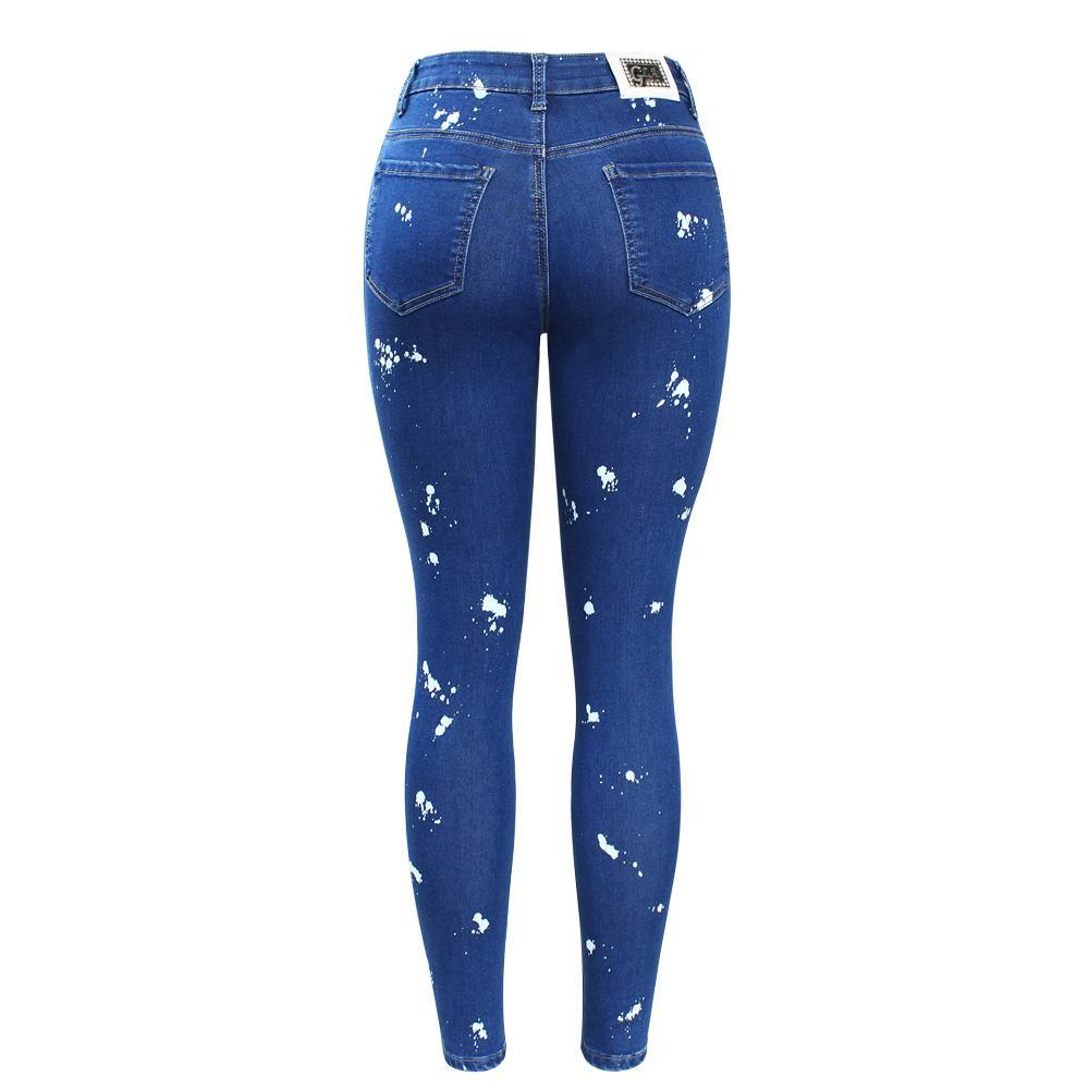 Floral Dirty Jeans With Embroidery