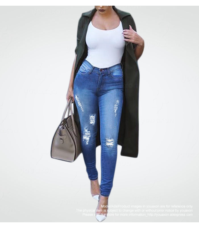 Ripped Fading Denim Jeans