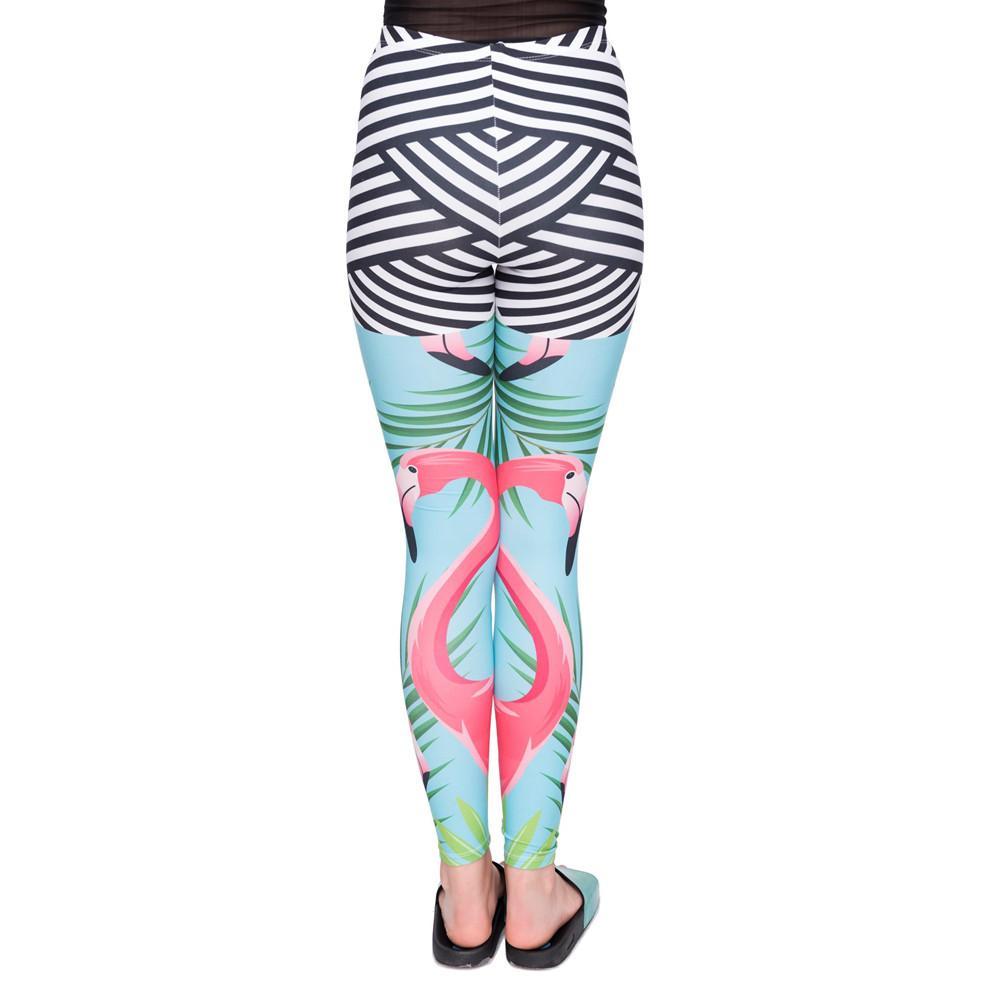 Flamingo Palm Leaves Leggings