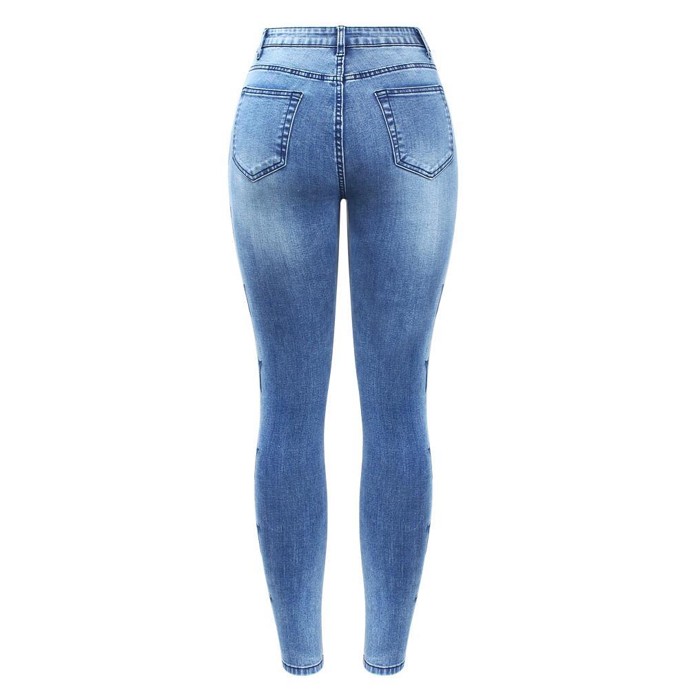 Stars Embroidered Denim Jeans