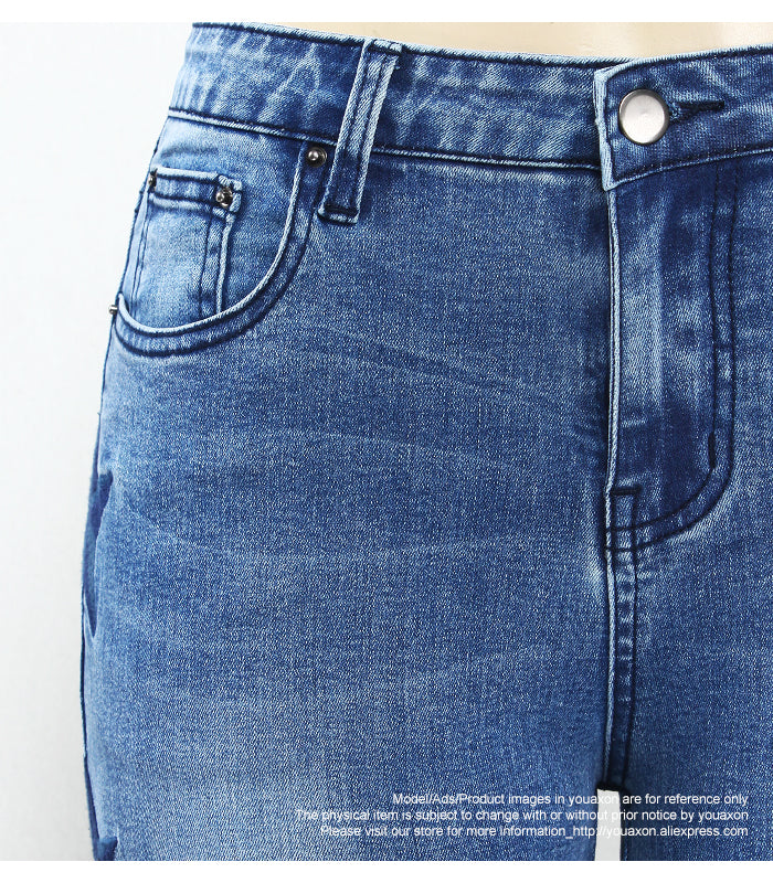 Stars Embroidered Denim Jeans