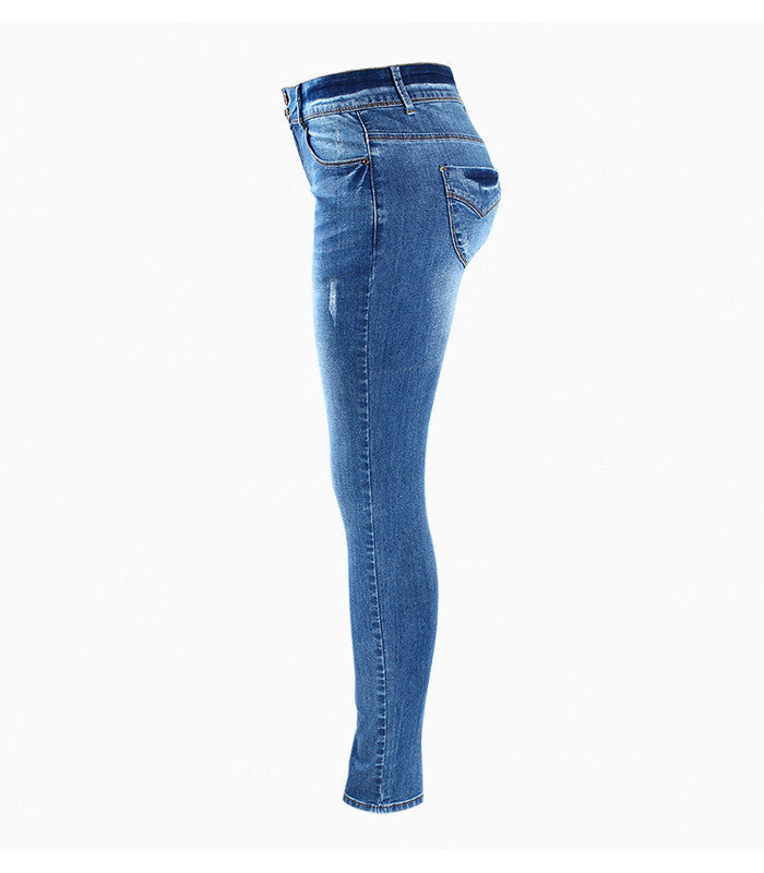 Chic Style Fading Denim Jeans
