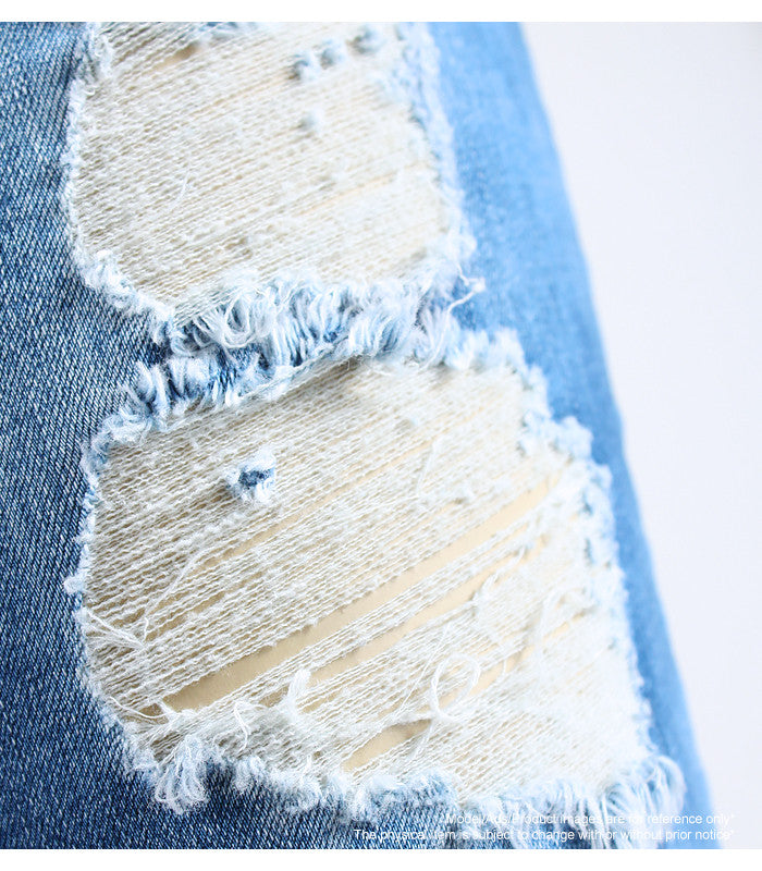 Ripped Stretch Denim Jeans